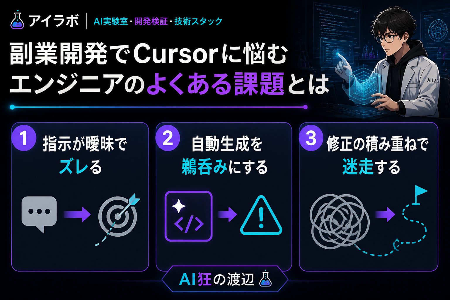 開発ツール 副業開発でCursorに悩むエンジニアのよくある課題とは