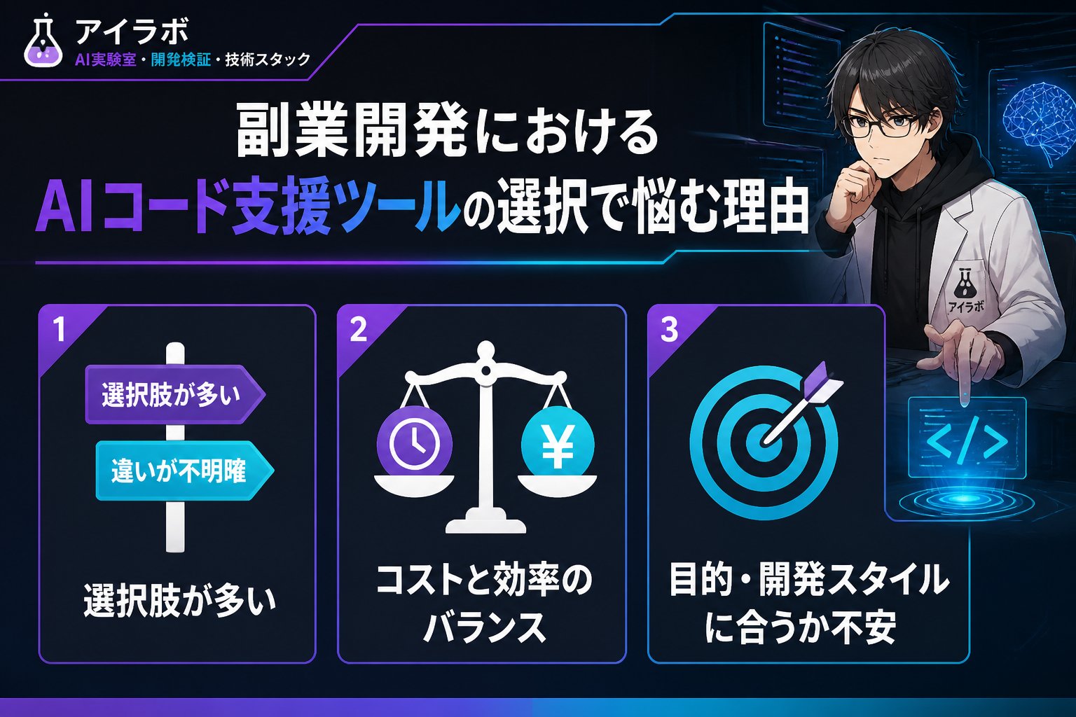 開発ツール 副業開発におけるAIコード支援ツールの選択で悩む理由