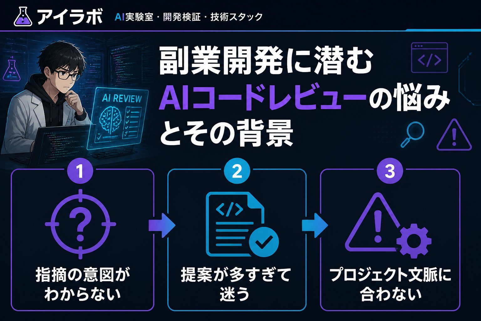 開発ツール 副業開発に潜むAIコードレビューの悩みとその背景