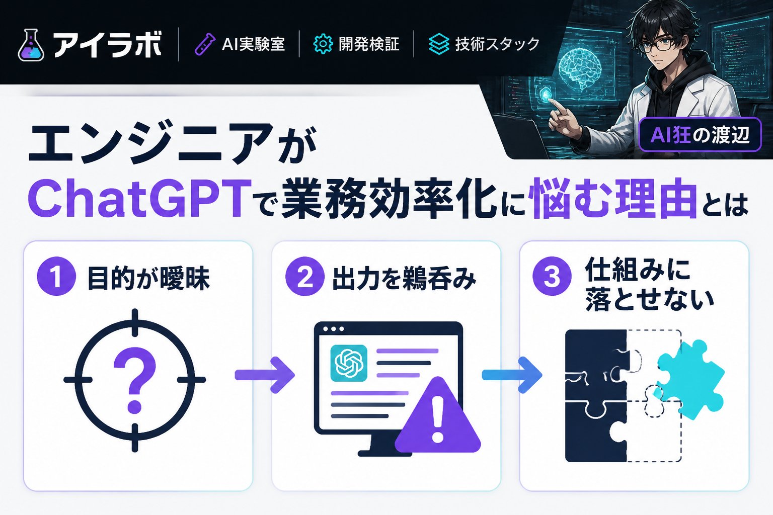 AI活用 エンジニアがChatGPTで業務効率化に悩む理由とは
