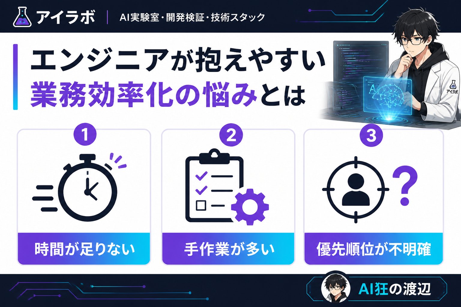 AI活用 エンジニアが抱えやすい業務効率化の悩みとは