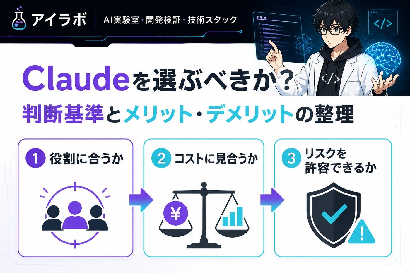 AI活用 Claudeを選ぶべきか？判断基準とメリット・デメリットの整理