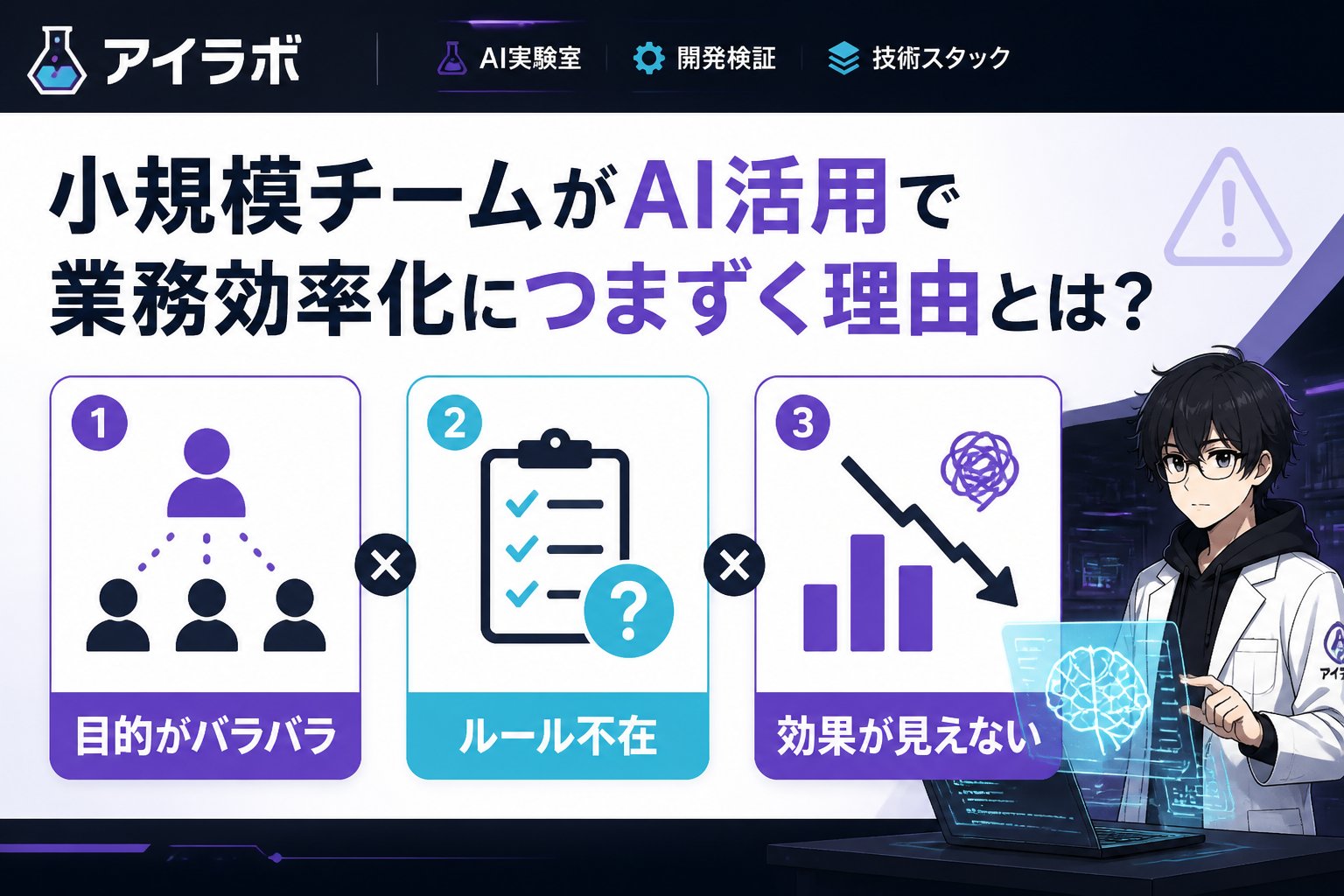 AI活用 小規模チームがAI活用で業務効率化につまずく理由とは?