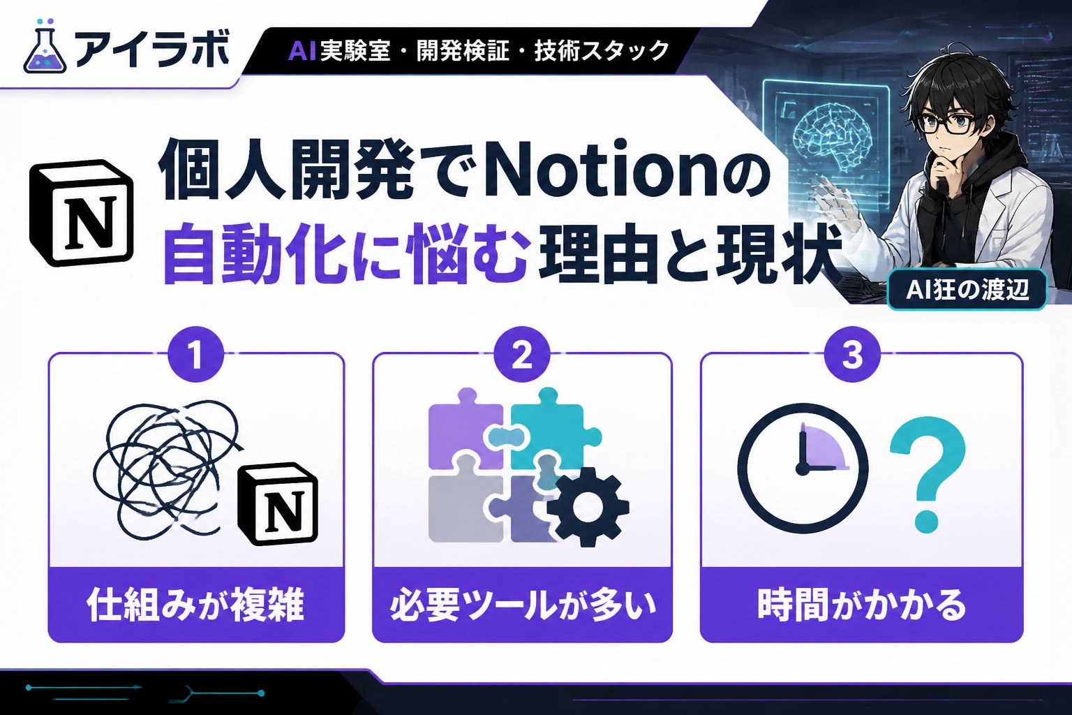 プログラミング 個人開発でNotionの自動化に悩む理由と現状