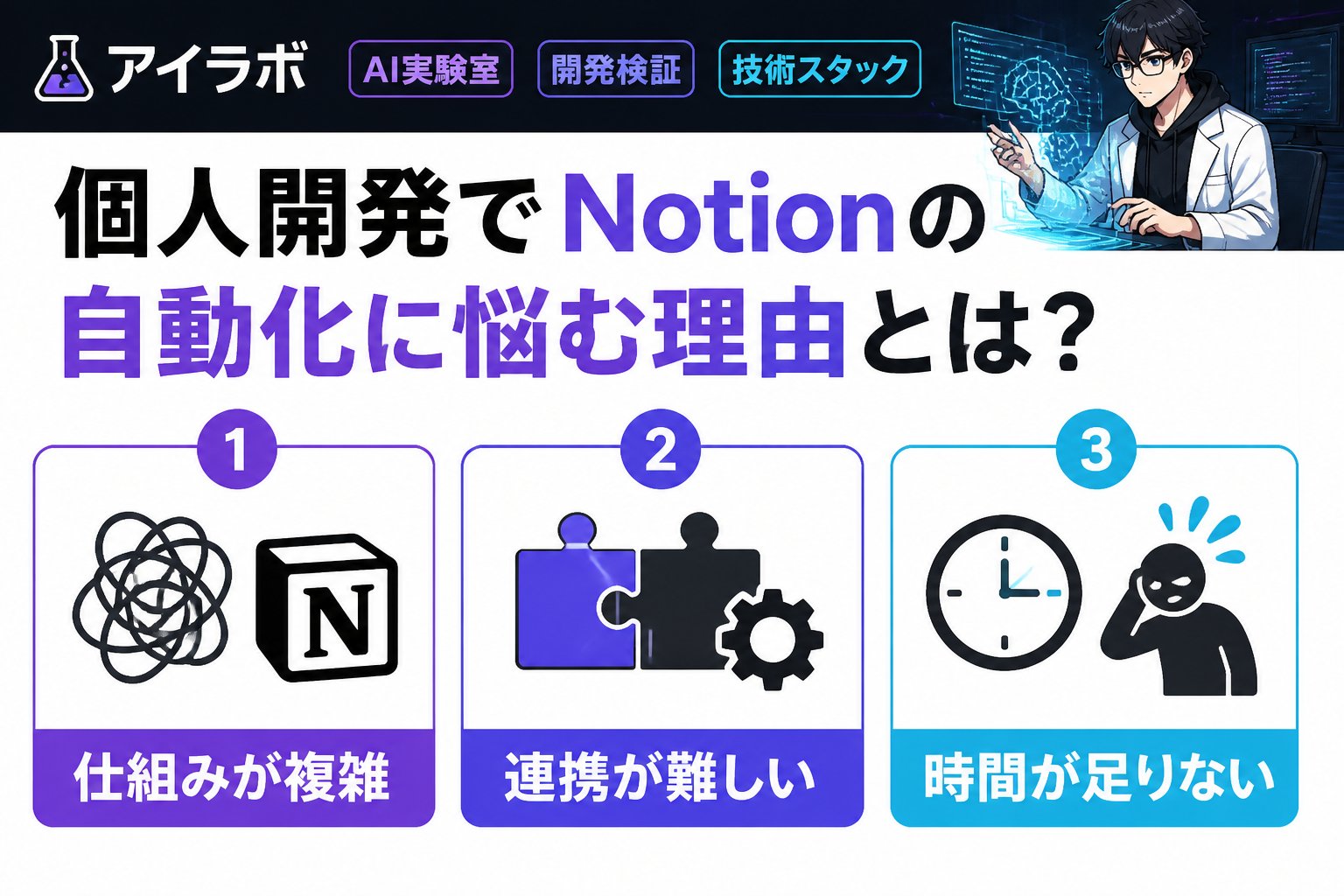 プログラミング 個人開発でNotionの自動化に悩む理由とは?