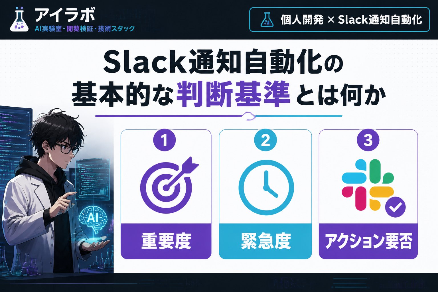 プログラミング Slack通知自動化の基本的な判断基準とは何か