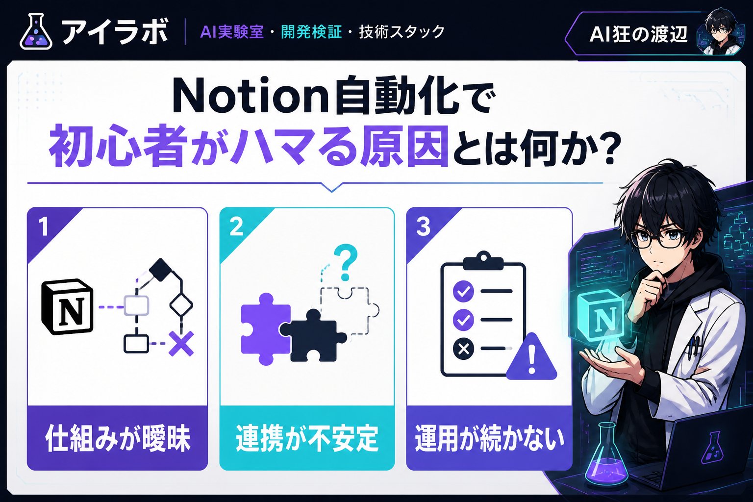 プログラミング Notion自動化で初心者がハマる原因とは何か？