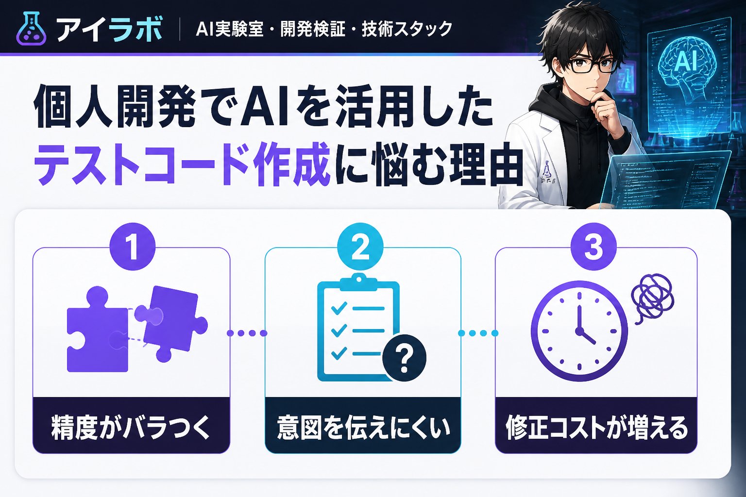 開発ツール 個人開発でAIを活用したテストコード作成に悩む理由