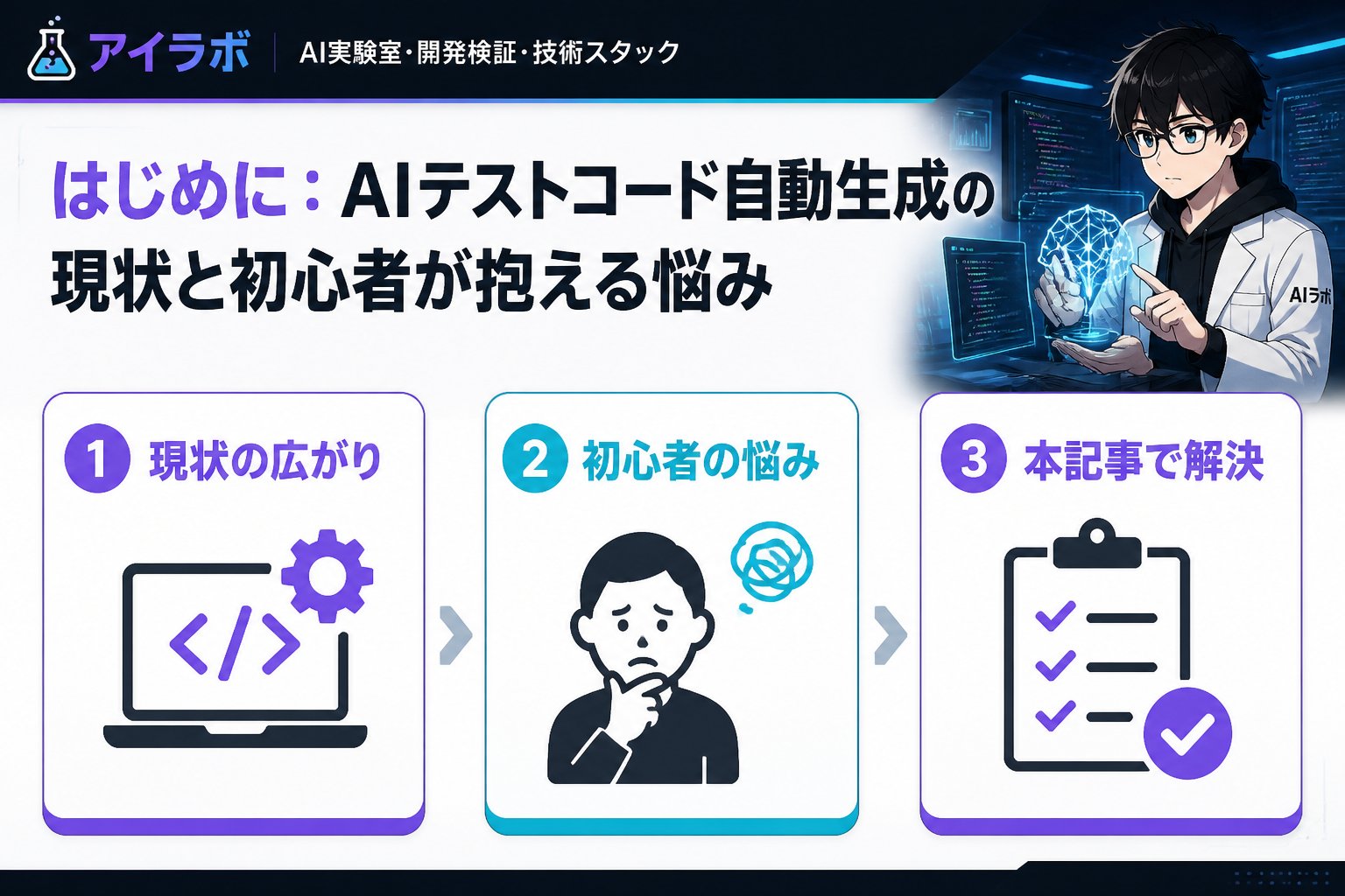 開発ツール はじめに：AIテストコード自動生成の現状と初心者が抱える悩み