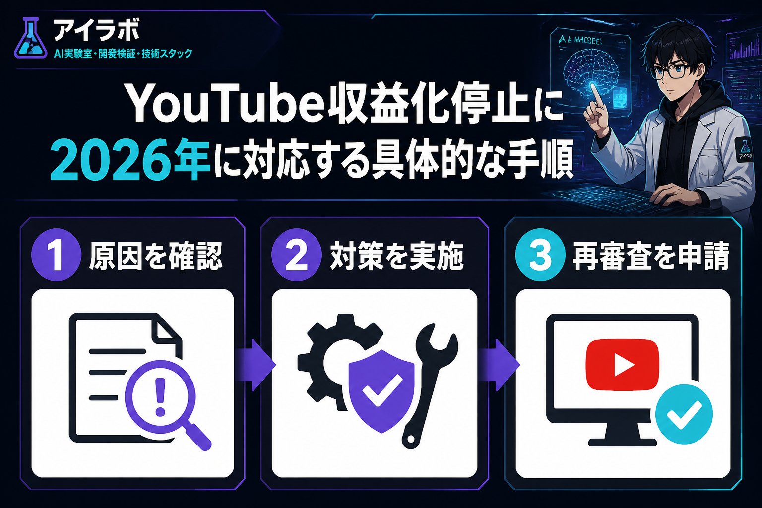 AI活用 youtube収益化停止相次ぐ2026に対応する具体的な手順