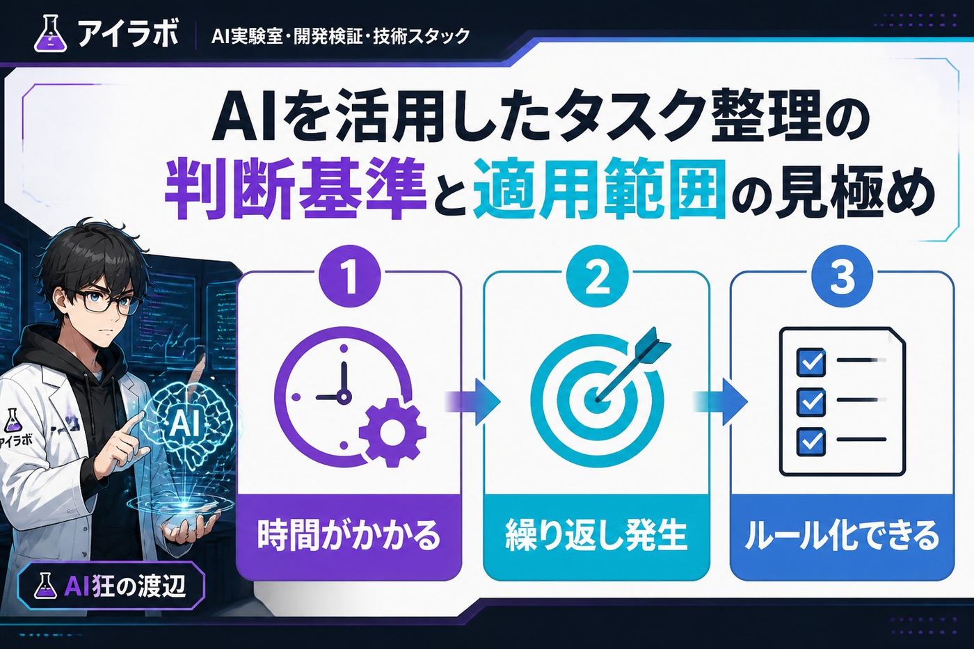 AI活用 AIを活用したタスク整理の判断基準と適用範囲の見極め
