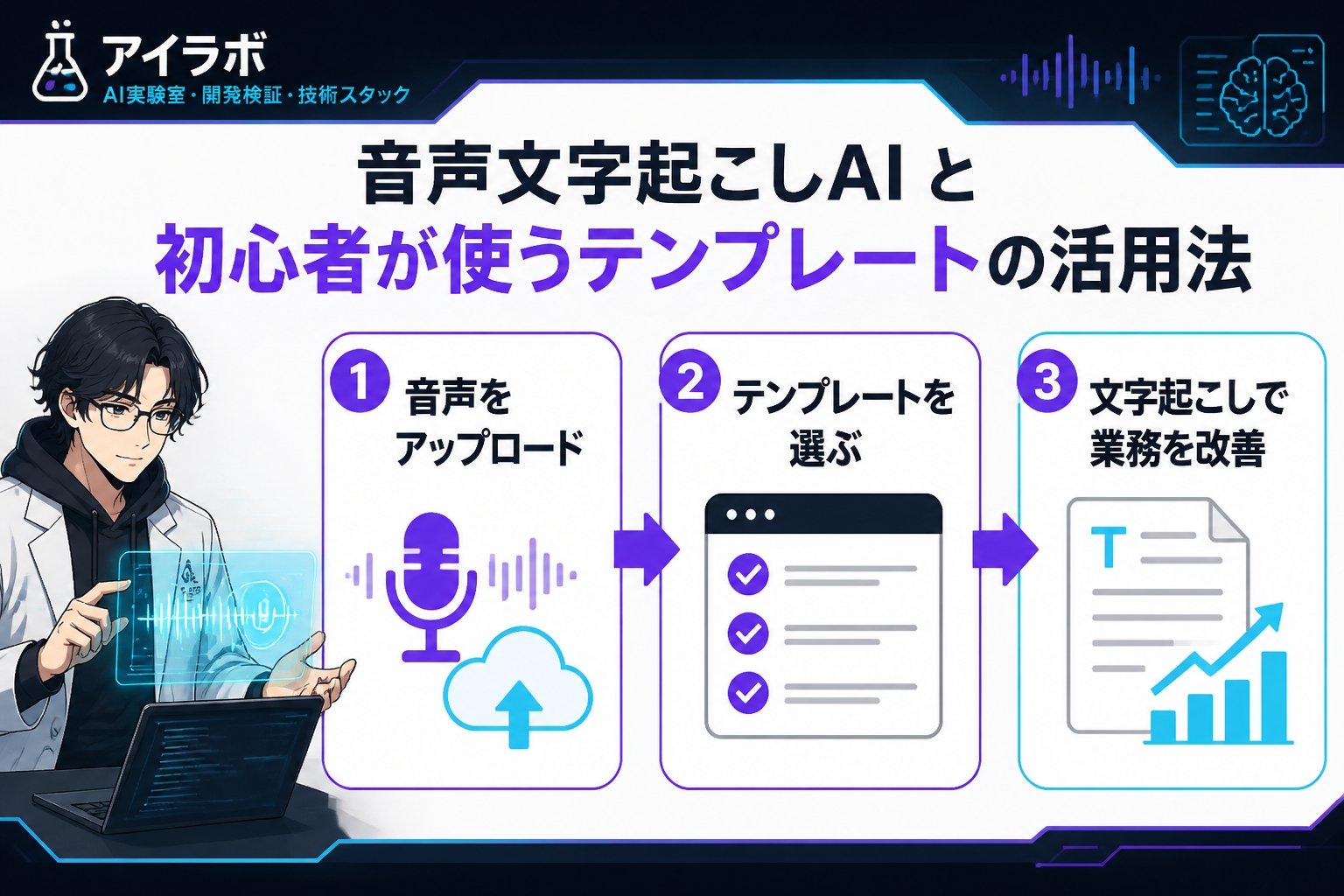 AI活用 音声文字起こしAI と初心者が使うテンプレートの活用法