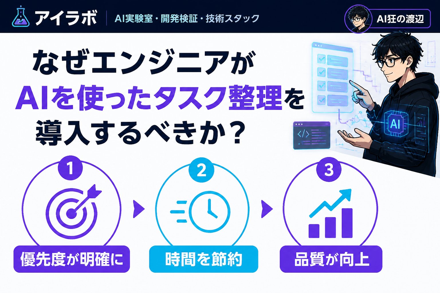 AI活用 なぜエンジニアがAIを使ったタスク整理を導入するべきか?