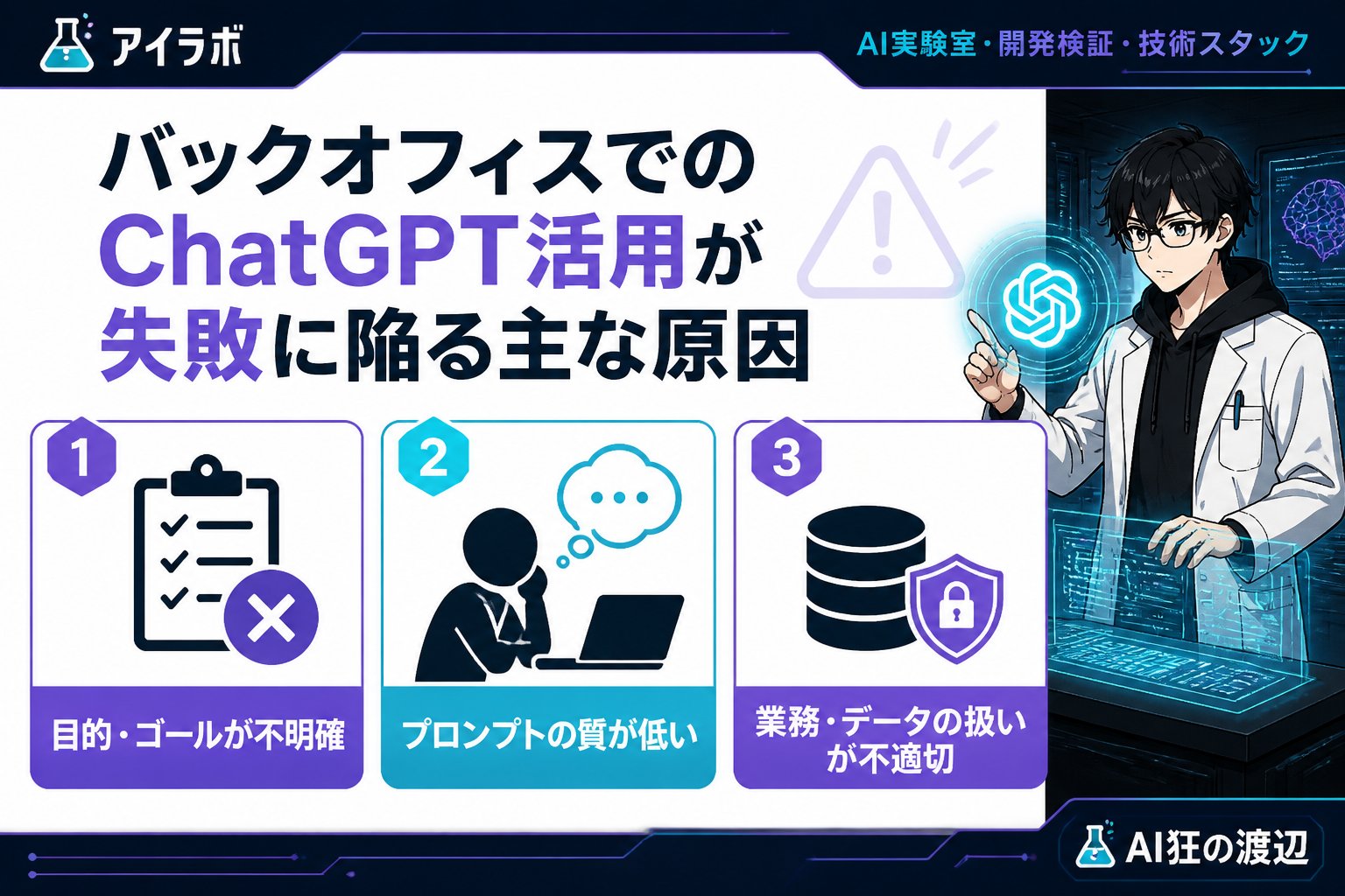 AI活用 バックオフィスでのChatGPT活用が失敗に陥る主な原因