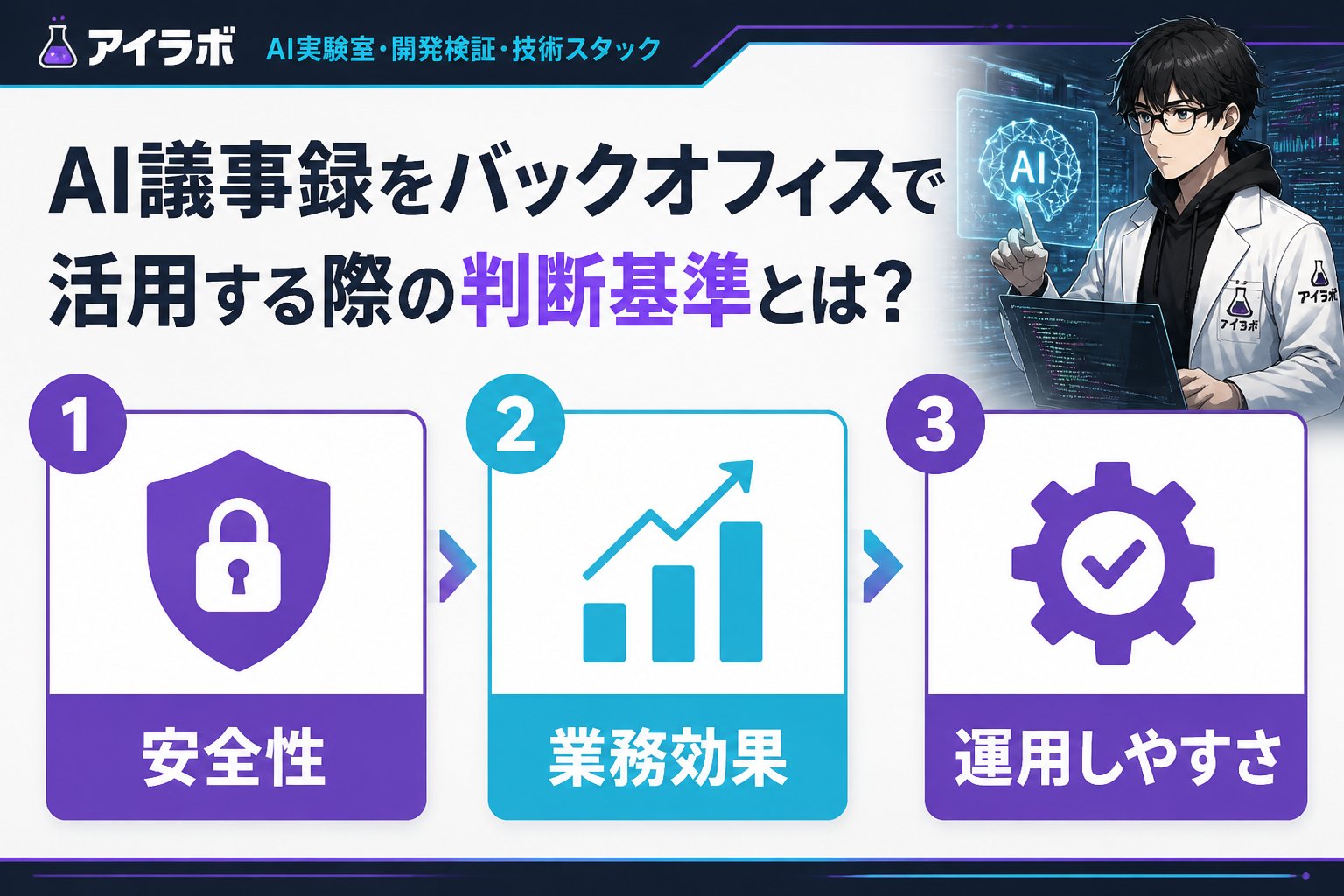 AI活用 AI議事録をバックオフィスで活用する際の判断基準とは？