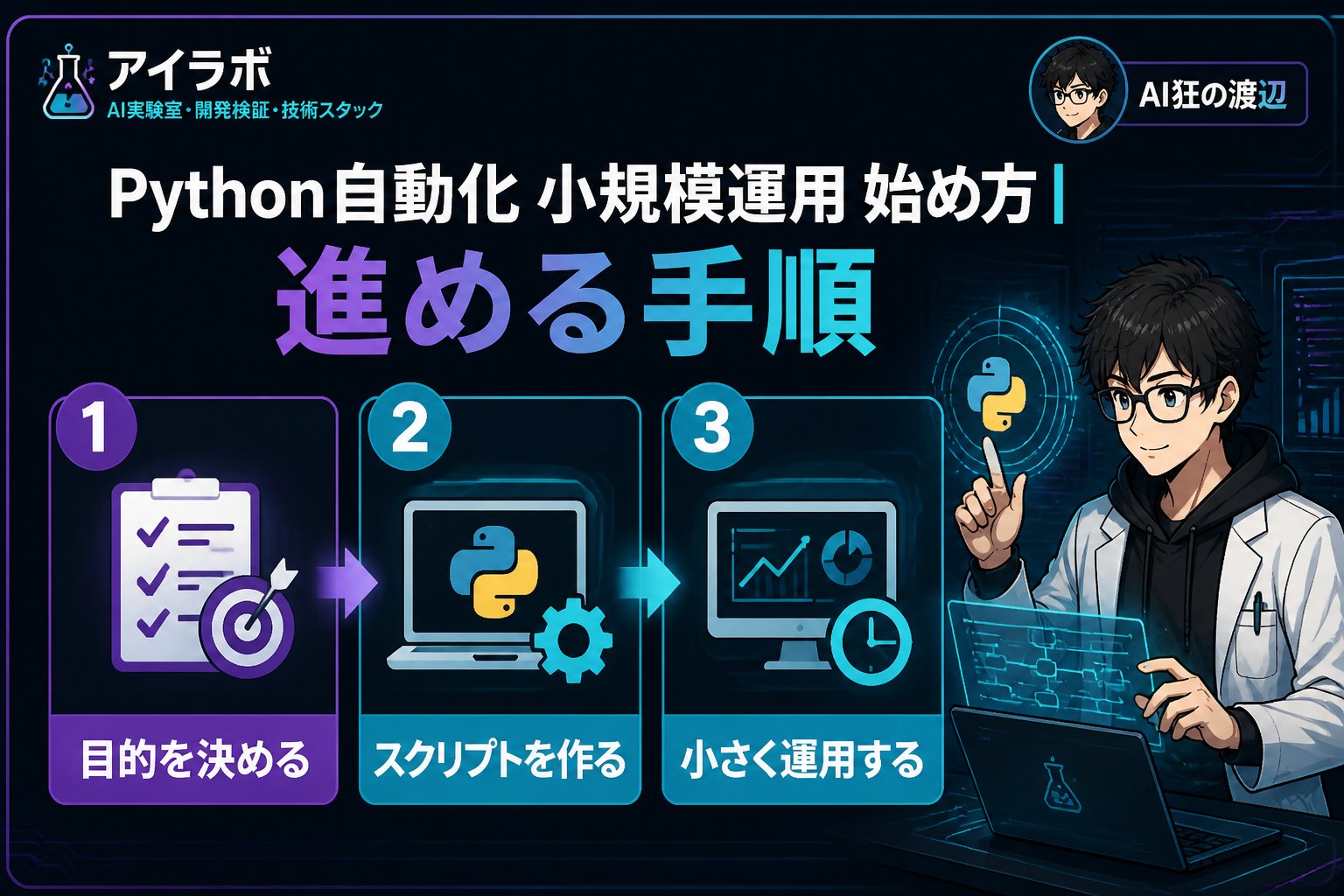 プログラミング Python 自動化 小規模運用 始め方を進める手順