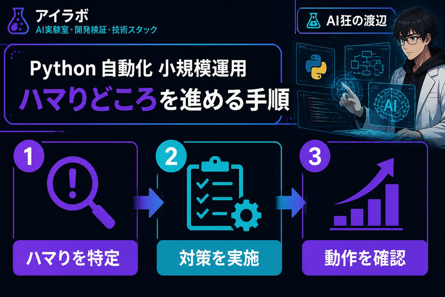 プログラミング Python 自動化 小規模運用 ハマりどころを進める手順