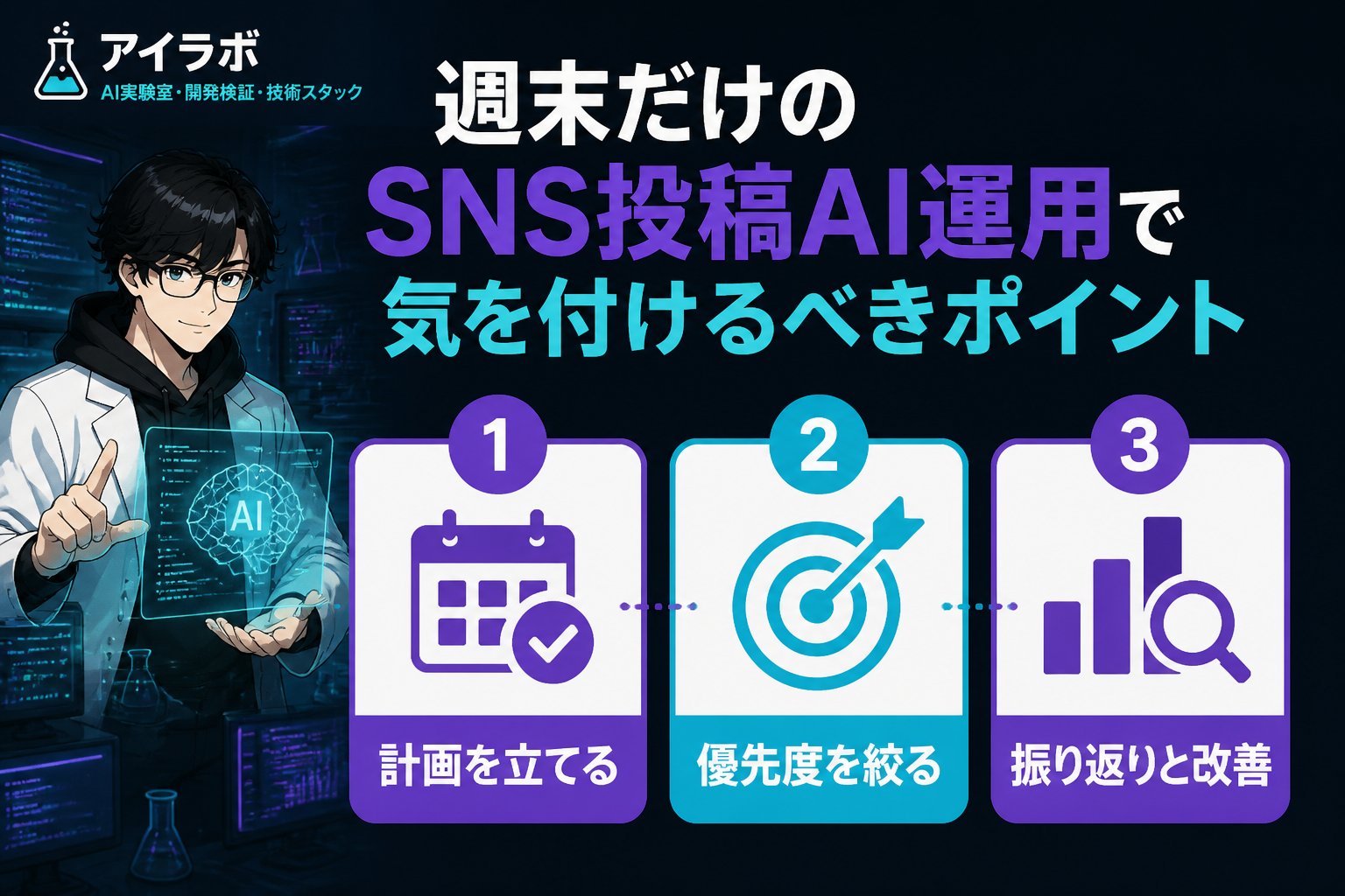 AI活用 週末だけのSNS投稿AI運用で気を付けるべきポイント