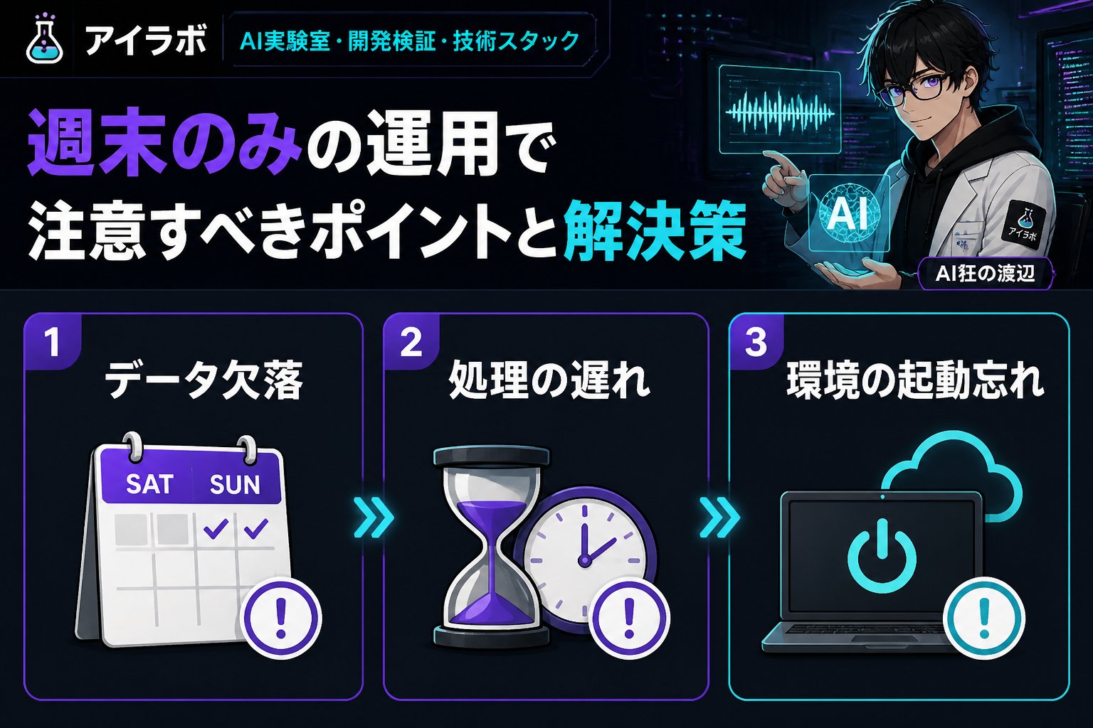 AI活用 週末のみの運用で注意すべきポイントと解決策
