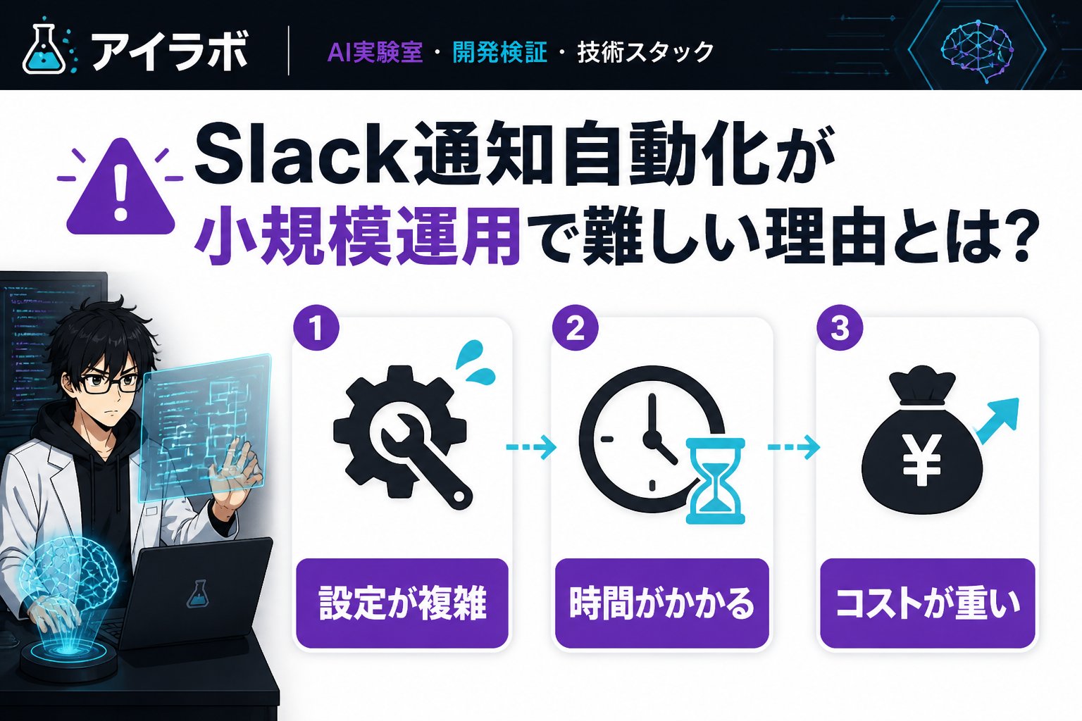 プログラミング Slack通知自動化が小規模運用で難しい理由とは?