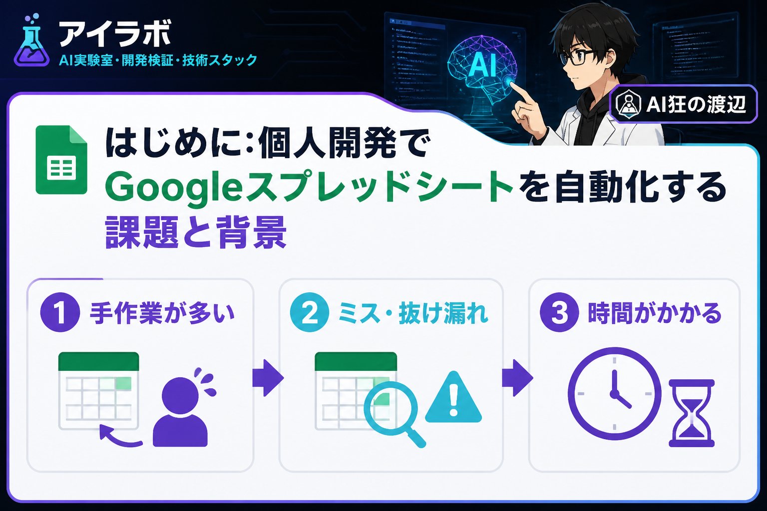 プログラミング はじめに：個人開発でGoogleスプレッドシートを自動化する課題と背景