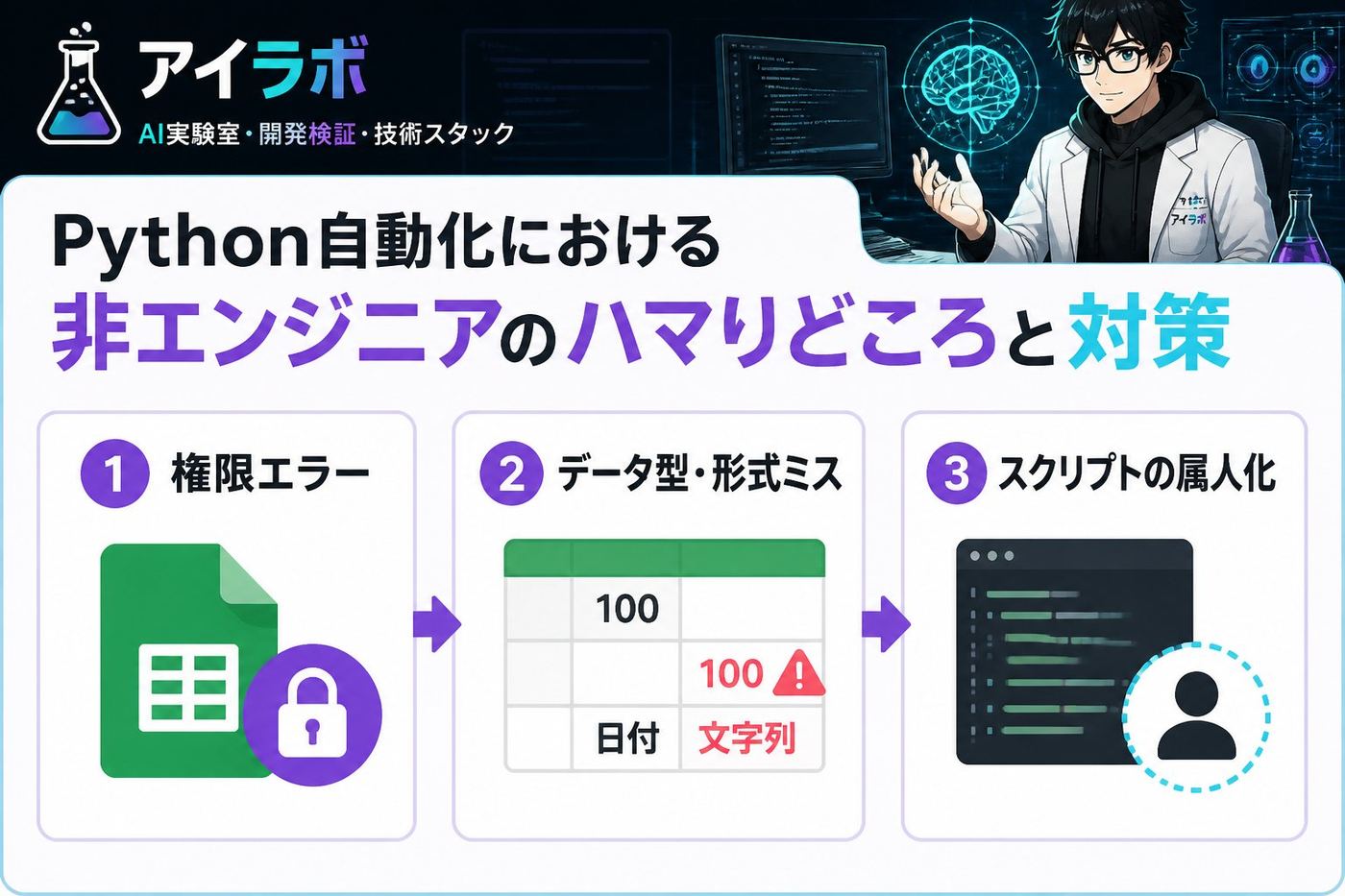 プログラミング Python自動化における非エンジニアのハマりどころと対策