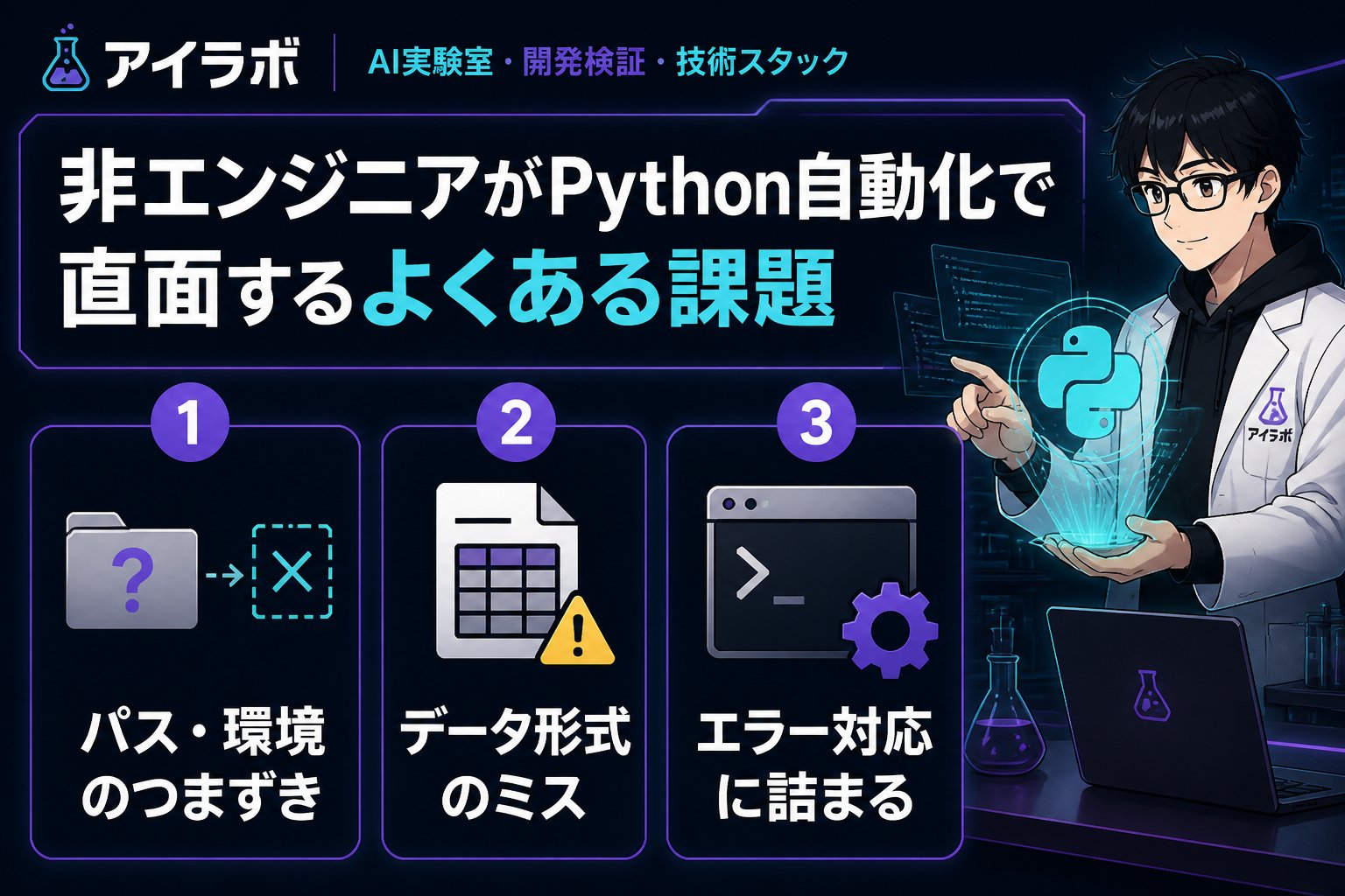 プログラミング 非エンジニアがPython自動化で直面するよくある課題