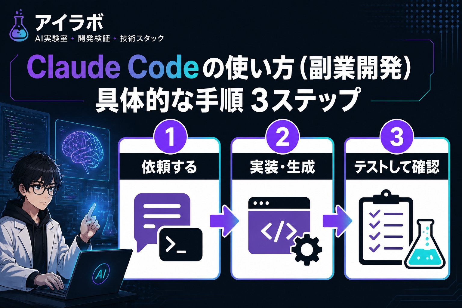 開発ツール Claude Codeの使い方（副業開発）における具体的な手順