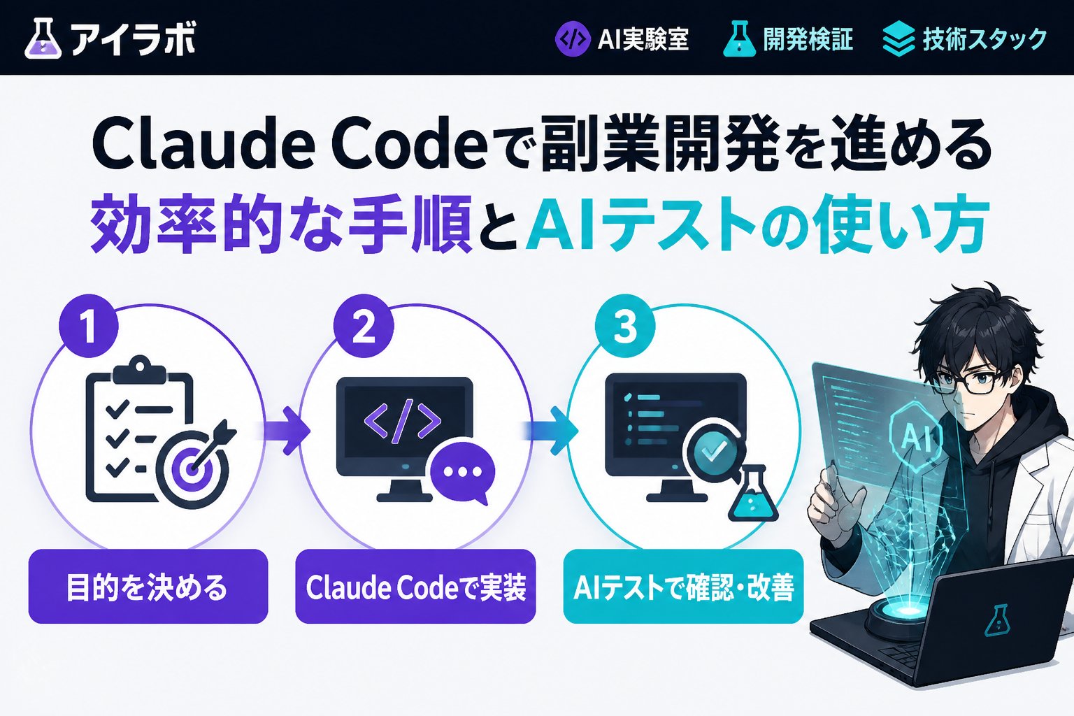 開発ツール Claude Codeを活用した副業開発の具体的な手順とAIテストコードの使い方