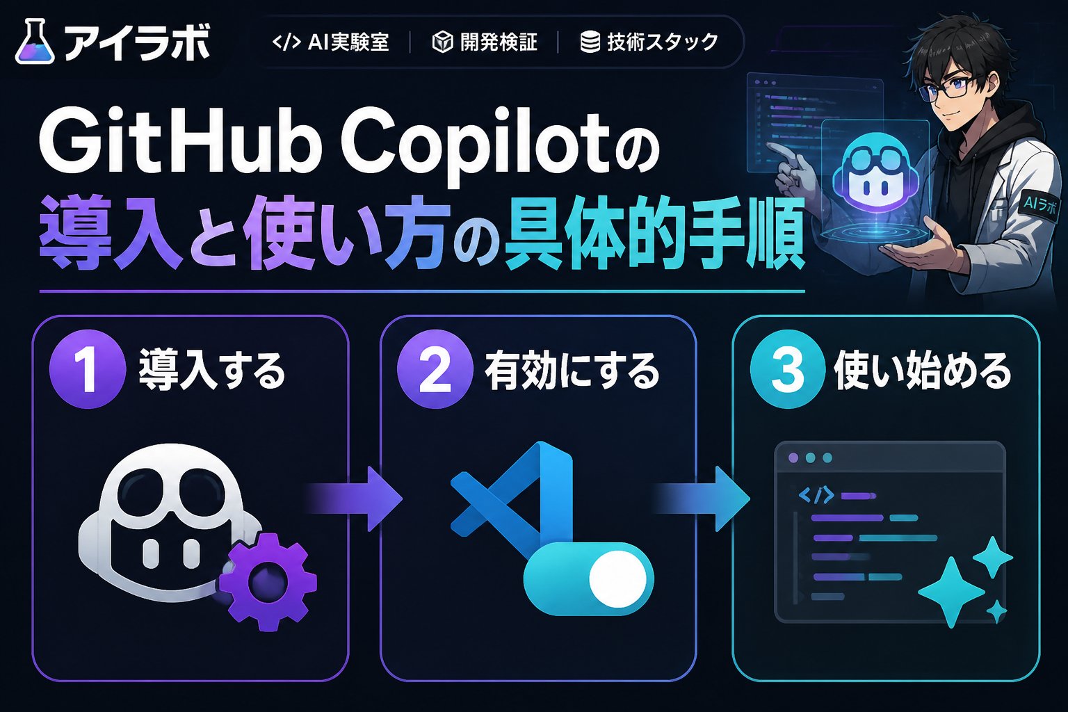 開発ツール GitHub Copilotの導入と使い方の具体的手順