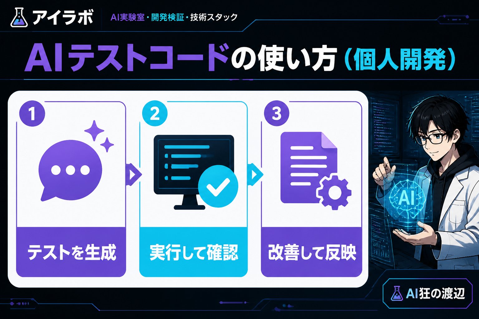 開発ツール AIテストコードの使い方（個人開発）における具体的な手順