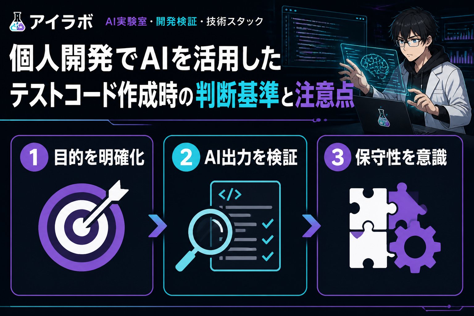 開発ツール AIとテストコードを活用した個人開発での注意点