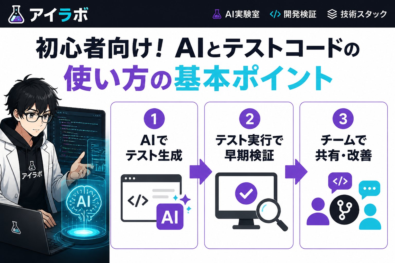 開発ツール AIとテストコードを活用した初心者向けの使い方の基本ポイント