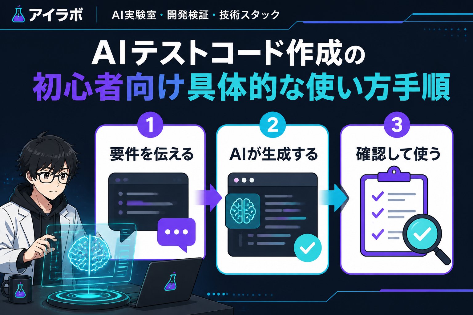 開発ツール AIテストコード作成の初心者向け具体的な使い方手順
