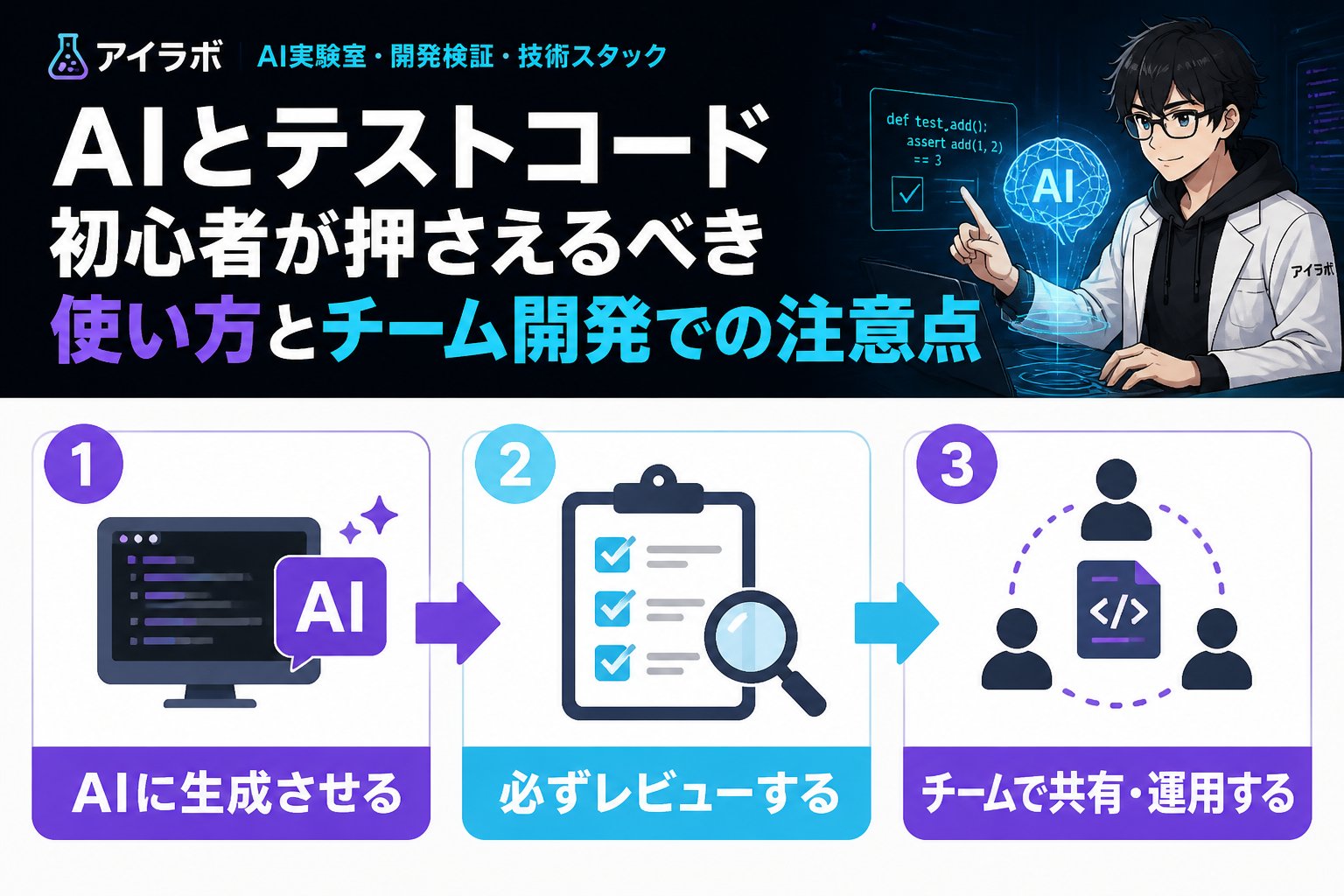 開発ツール AIとテストコード、初心者が押さえるべき使い方とチーム開発での注意点