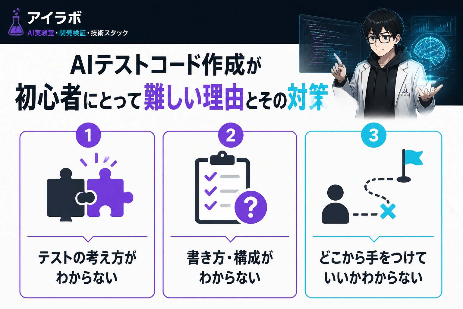 開発ツール AIテストコード作成が初心者にとって難しい理由とその対策
