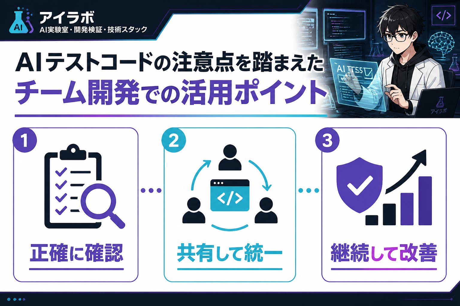 開発ツール AIテストコードの注意点（初心者）を踏まえたチーム開発での活用ポイント