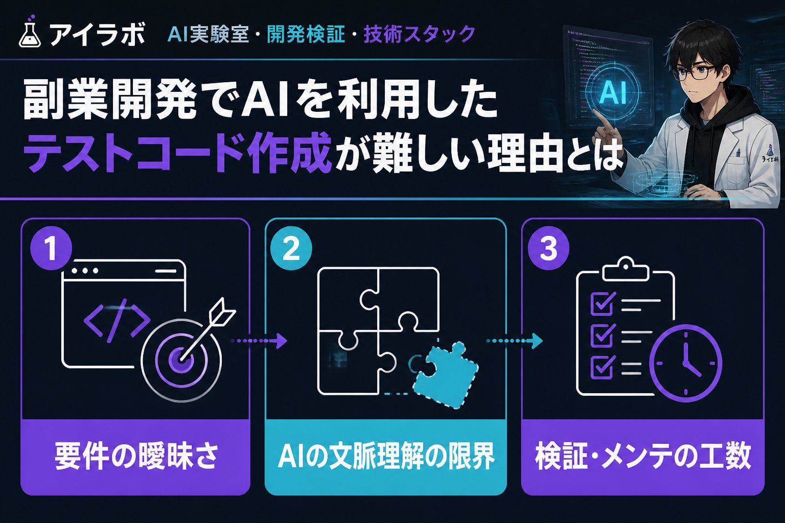 開発ツール 副業開発でAIを利用したテストコード作成が難しい理由とは