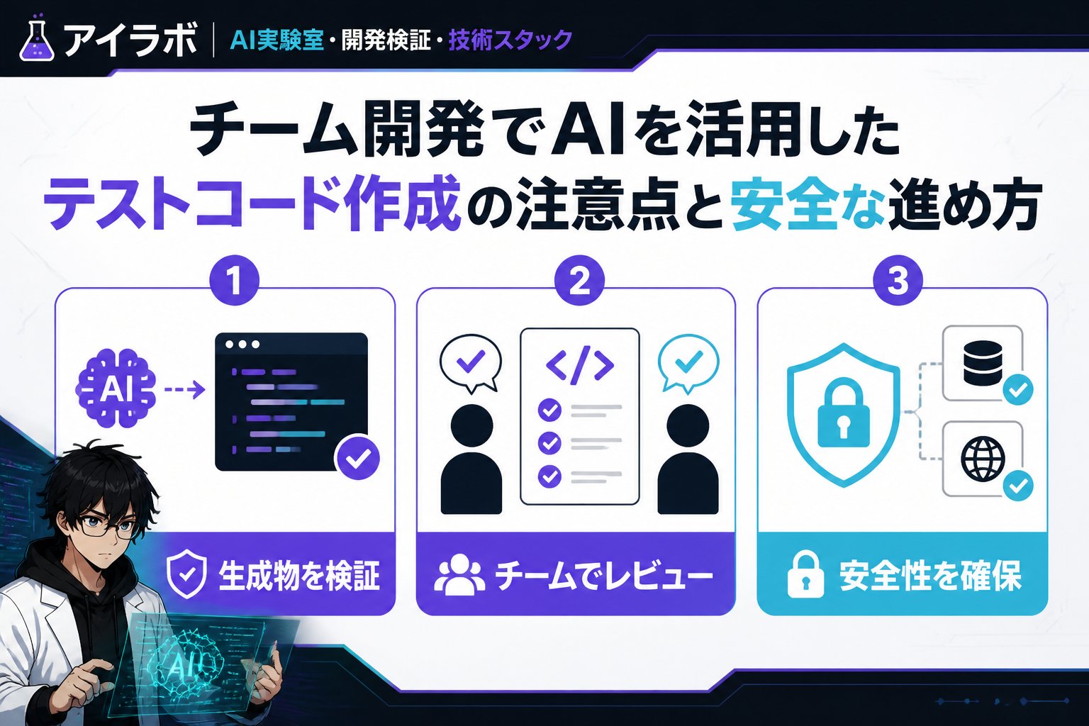 開発ツール AIテストコードとチーム開発における注意点の全体像
