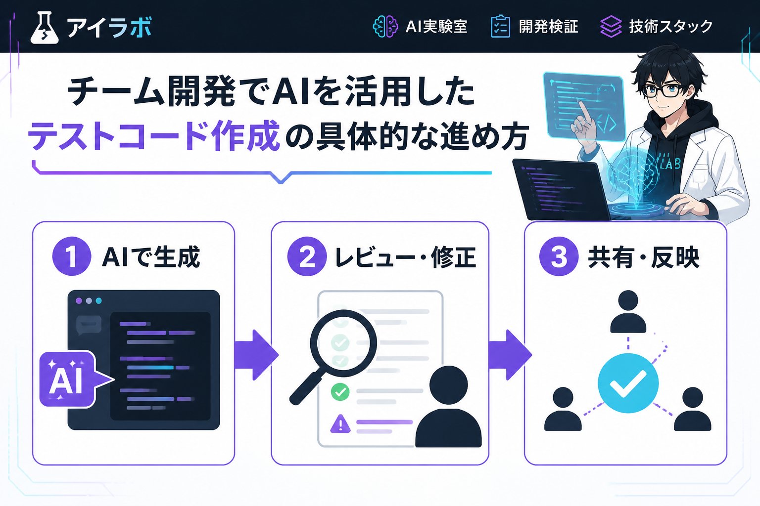 開発ツール チーム開発でAIを活用したテストコード作成の具体的な進め方